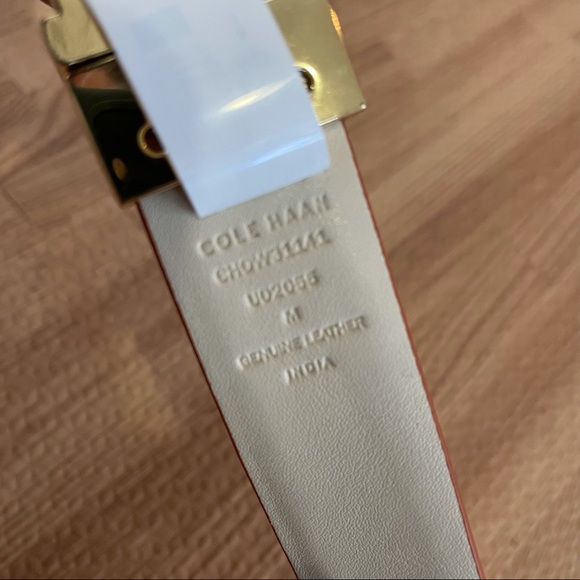 Cole Haan Leather Pink Tan Reversible Belt Medium - Picture 6 of 9
